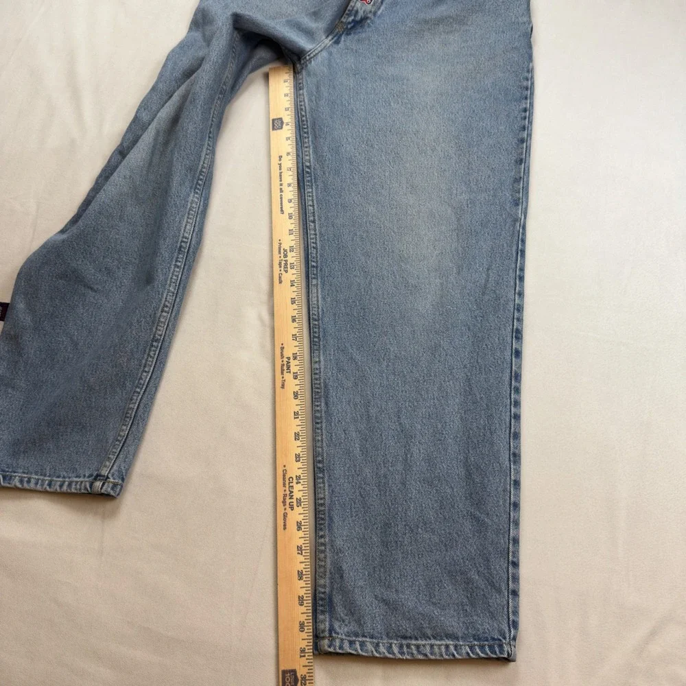 Vtg Tommy Jeans Mens Light Wash Embroidered Logo Straight Y2K 90s streetwear EUC